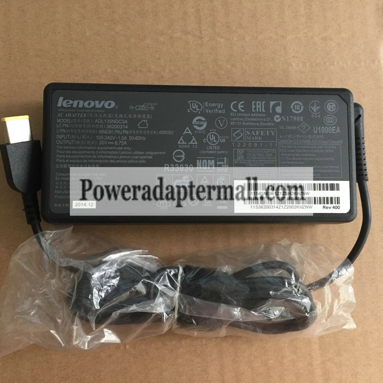 original Lenovo ADL135NLC2A ThinkPad T540p 20V 6.75A AC Adapter original Lenovo ADL135NLC2A ThinkPad T540p 20V 6.75A AC Adapter